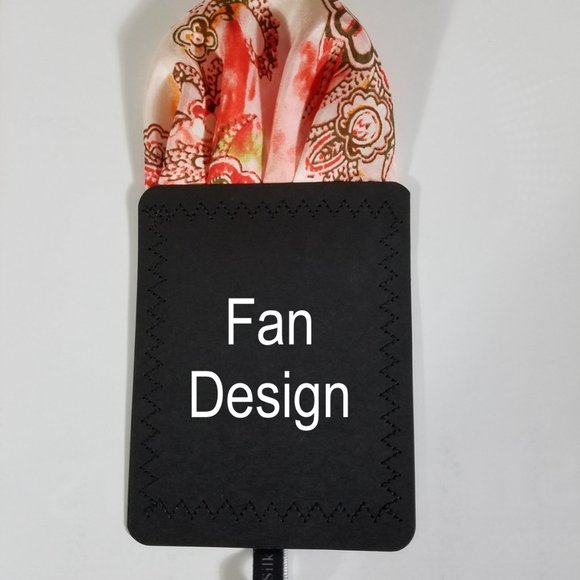 NEW Silk Pre-Folded Fan Design Pocket Square Insert - Melon Orange Floral - Picture 6 of 7